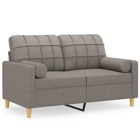 Vidaxl tweezitsbank met sierkussens 120 cm stof taupe