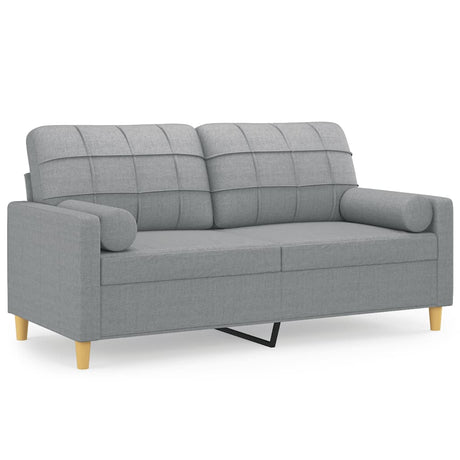 Vidaxl tweezitsbank met sierkussens 140 cm stof lichtgrijs