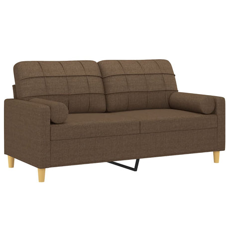 Vidaxl tweezitsbank met sierkussens 140 cm stof bruin