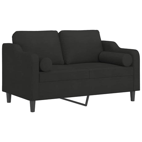 Vidaxl tweezitsbank met sierkussens 120 cm stof zwart