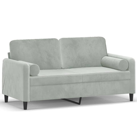 Vidaxl tweezitsbank met sierkussens 140 cm fluweel lichtgrijs