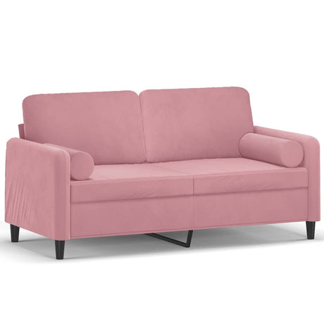 Vidaxl tweezitsbank met sierkussens 140 cm fluweel roze