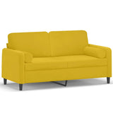 Vidaxl tweezitsbank met sierkussens 140 cm fluweel geel