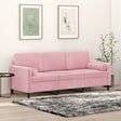 Vidaxl driezitsbank met sierkussens 180 cm fluweel roze