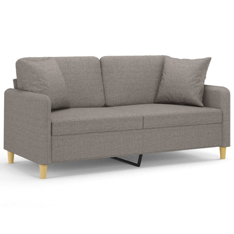 Vidaxl tweezitsbank met sierkussens 140 cm stof taupe
