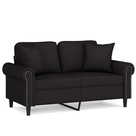 Vidaxl tweezitsbank met sierkussens 120 cm fluweel zwart