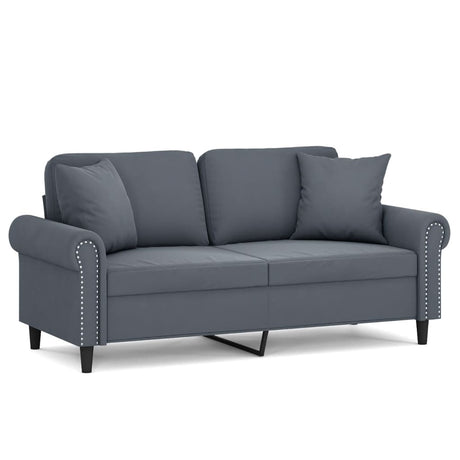 Vidaxl tweezitsbank met sierkussens 140 cm fluweel donkergrijs