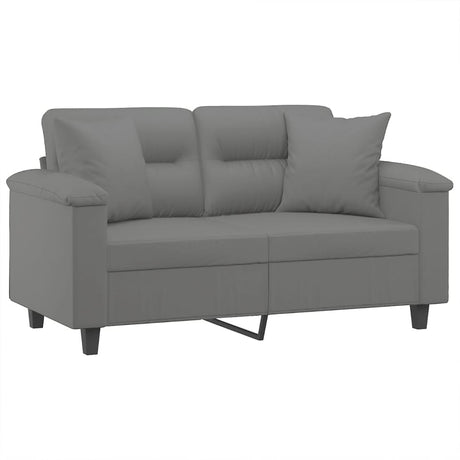 Vidaxl tweezitsbank met kussens 120 cm microvezelstof donkergrijs