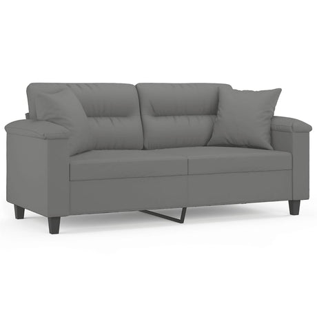 Vidaxl tweezitsbank met kussens 140 cm microvezelstof donkergrijs