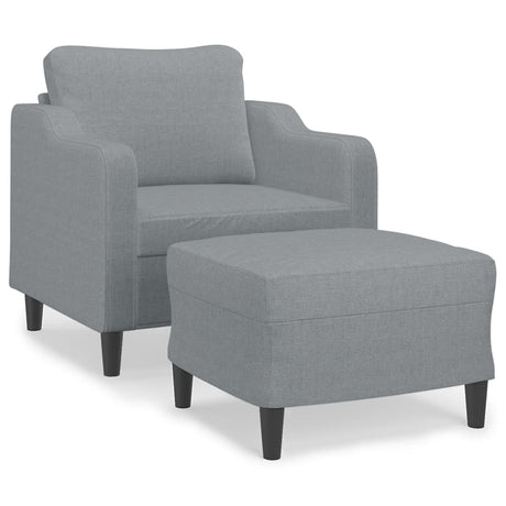 Vidaxl fauteuil met voetenbank 60 cm stof lichtgrijs