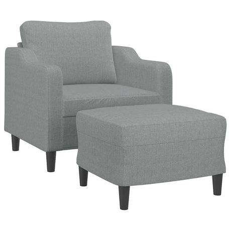Vidaxl fauteuil met voetenbank 60 cm stof lichtgrijs