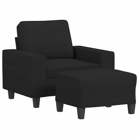 Vidaxl fauteuil met voetenbank 60 cm stof zwart