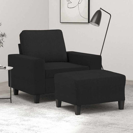 Vidaxl fauteuil met voetenbank 60 cm stof zwart