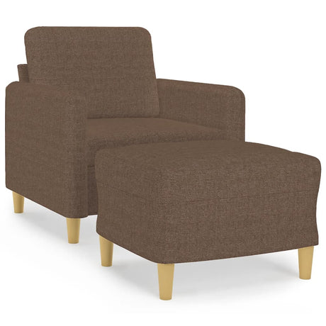 Vidaxl fauteuil met voetenbank 60 cm stof bruin