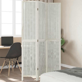 Vidaxl kamerscherm met 3 panelen massief paulowniahout wit
