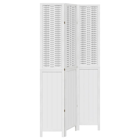 Vidaxl kamerscherm met 3 panelen massief paulowniahout wit