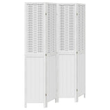 Vidaxl kamerscherm met 4 panelen massief paulowniahout wit