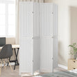Vidaxl kamerscherm met 4 panelen massief paulowniahout wit