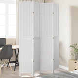 Vidaxl kamerscherm met 4 panelen massief paulowniahout wit
