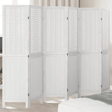 Vidaxl kamerscherm met 6 panelen massief paulowniahout wit