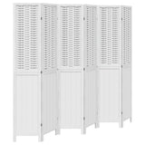 Vidaxl kamerscherm met 6 panelen massief paulowniahout wit