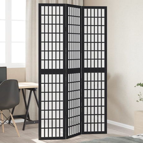 Vidaxl kamerscherm met 3 panelen massief paulowniahout zwart