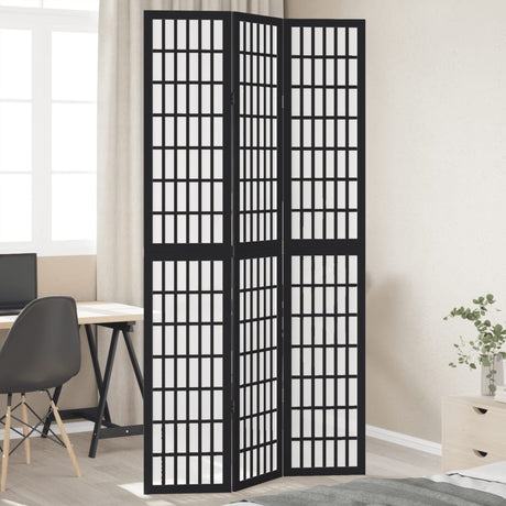 Vidaxl kamerscherm met 3 panelen massief paulowniahout zwart