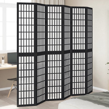 Vidaxl kamerscherm met 6 panelen massief paulowniahout zwart
