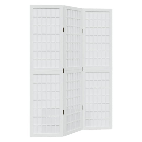 Vidaxl kamerscherm met 3 panelen massief paulowniahout wit