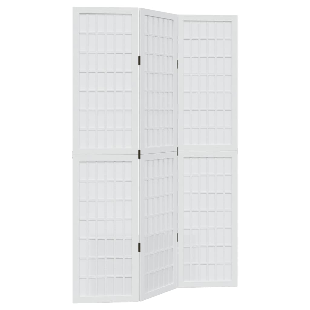 Vidaxl kamerscherm met 3 panelen massief paulowniahout wit