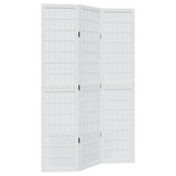 Vidaxl kamerscherm met 3 panelen massief paulowniahout wit