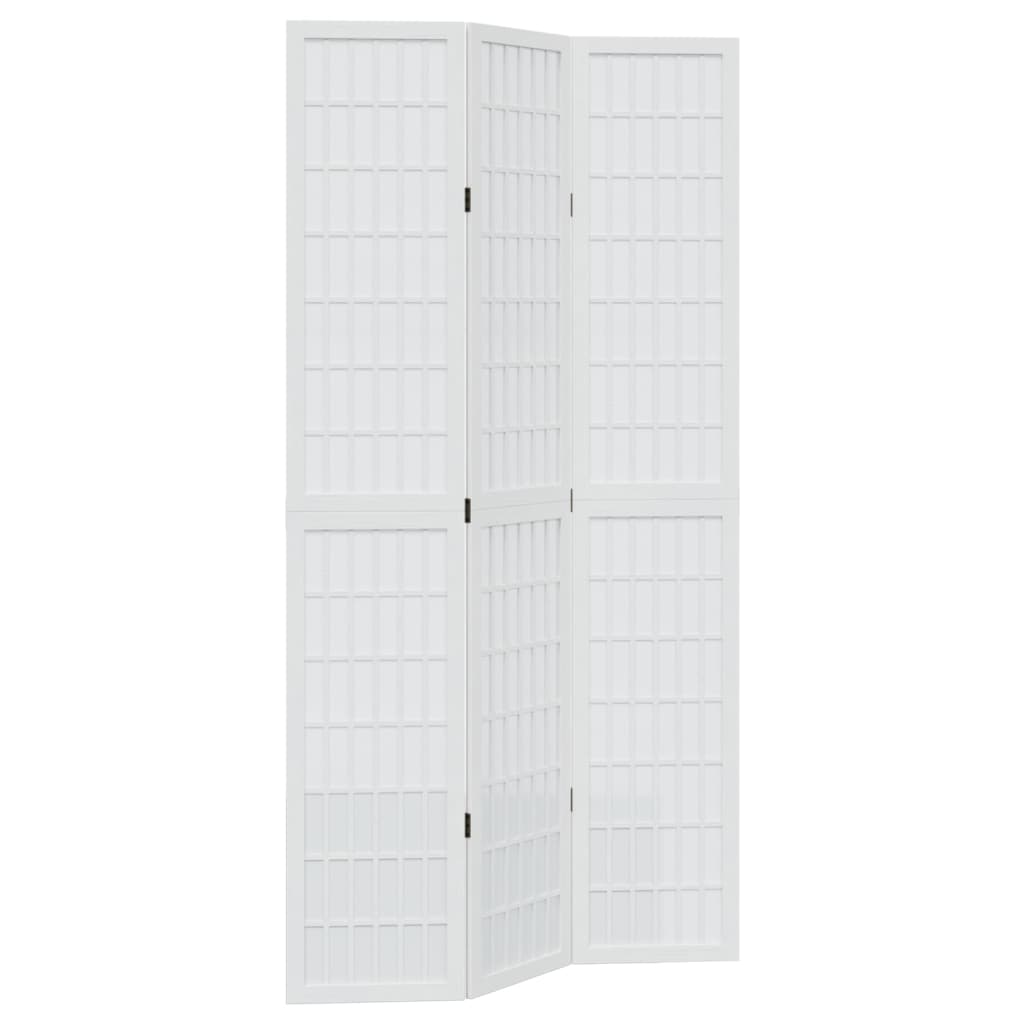 Vidaxl kamerscherm met 3 panelen massief paulowniahout wit
