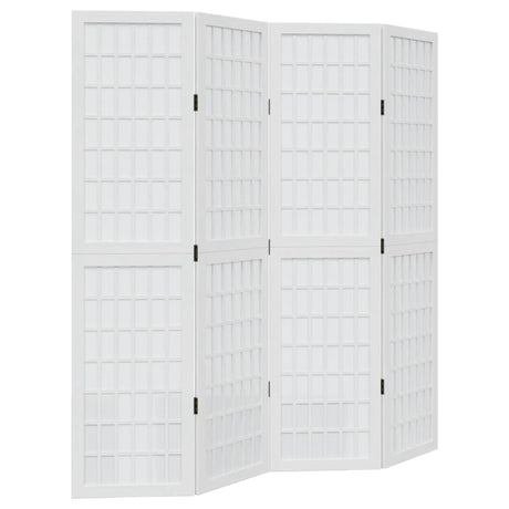 Vidaxl kamerscherm met 4 panelen massief paulowniahout wit