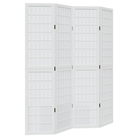 Vidaxl kamerscherm met 4 panelen massief paulowniahout wit