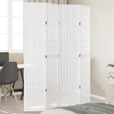 Vidaxl kamerscherm met 4 panelen massief paulowniahout wit