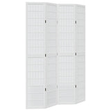 Vidaxl kamerscherm met 4 panelen massief paulowniahout wit
