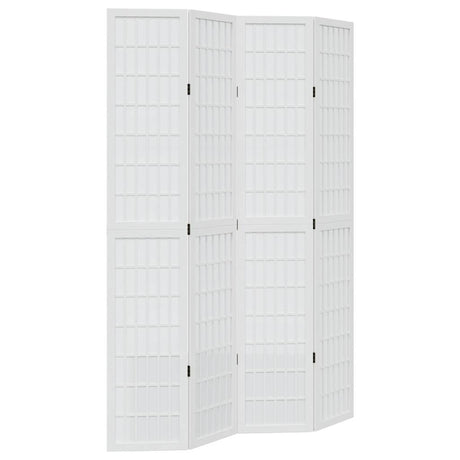Vidaxl kamerscherm met 4 panelen massief paulowniahout wit