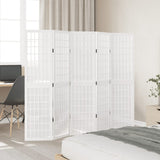 Vidaxl kamerscherm met 5 panelen massief paulowniahout wit