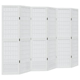 Vidaxl kamerscherm met 6 panelen massief paulowniahout wit