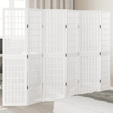 Vidaxl kamerscherm met 6 panelen massief paulowniahout wit