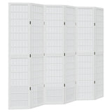 Vidaxl kamerscherm met 6 panelen massief paulowniahout wit
