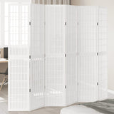 Vidaxl kamerscherm met 6 panelen massief paulowniahout wit