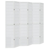 Vidaxl kamerscherm met 6 panelen massief paulowniahout wit