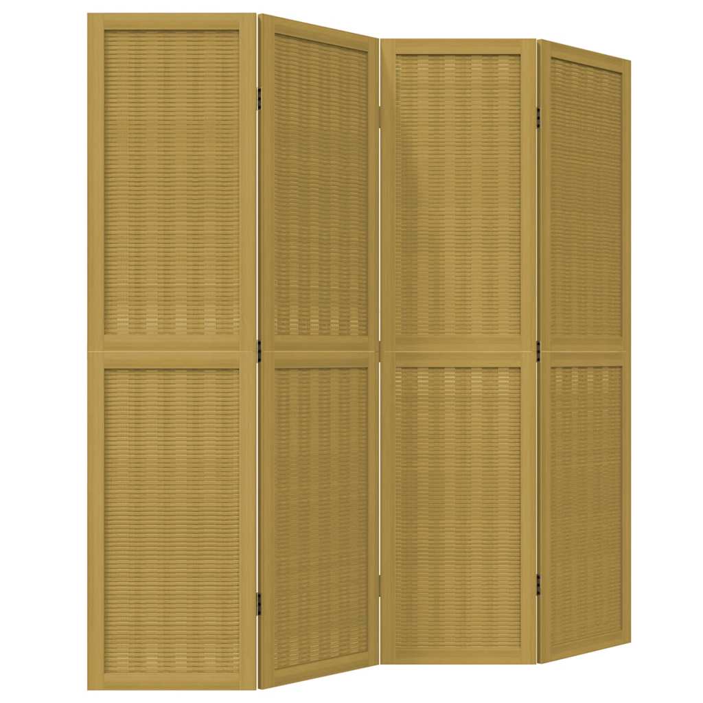 Vidaxl kamerscherm met 4 panelen massief paulowniahout bruin