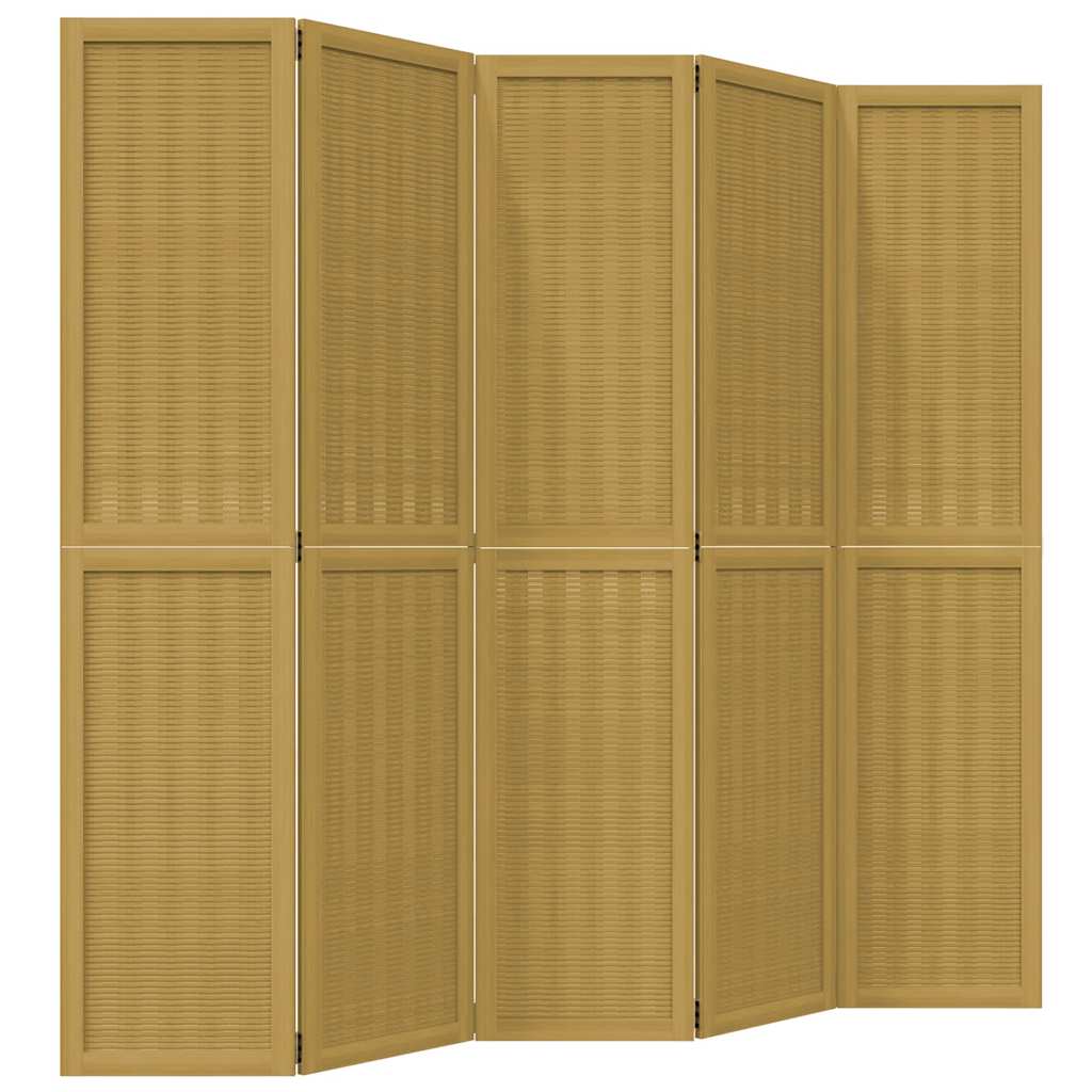Vidaxl kamerscherm met 5 panelen massief paulowniahout bruin