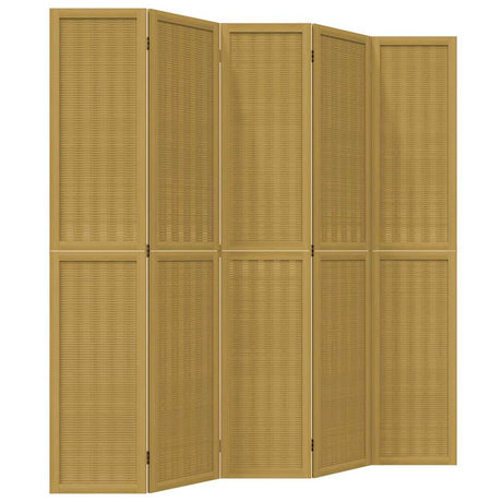 Vidaxl kamerscherm met 5 panelen massief paulowniahout bruin