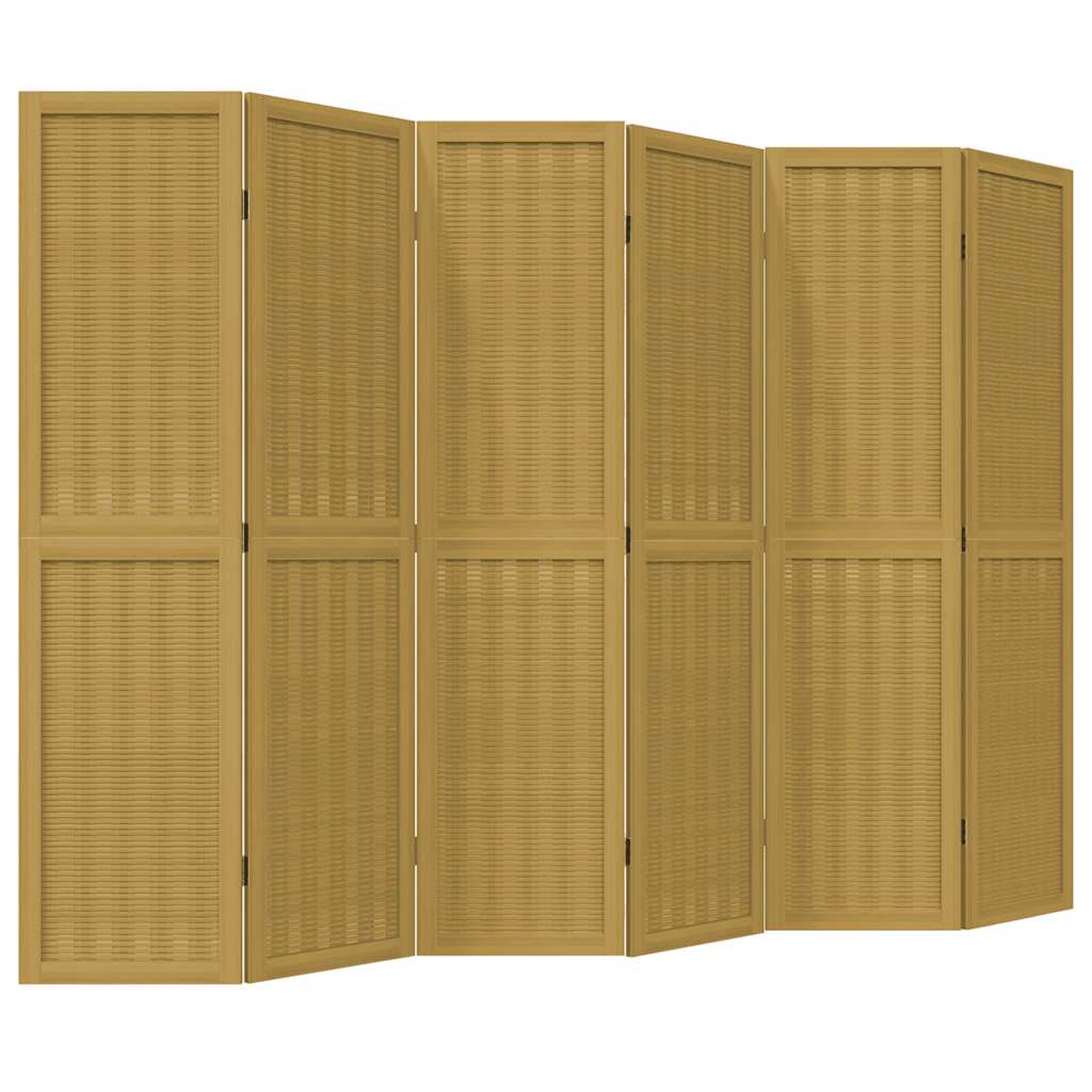 Vidaxl kamerscherm met 6 panelen massief paulowniahout bruin
