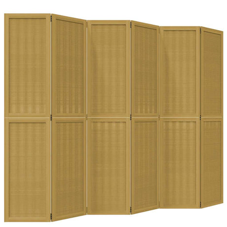 Vidaxl kamerscherm met 6 panelen massief paulowniahout bruin