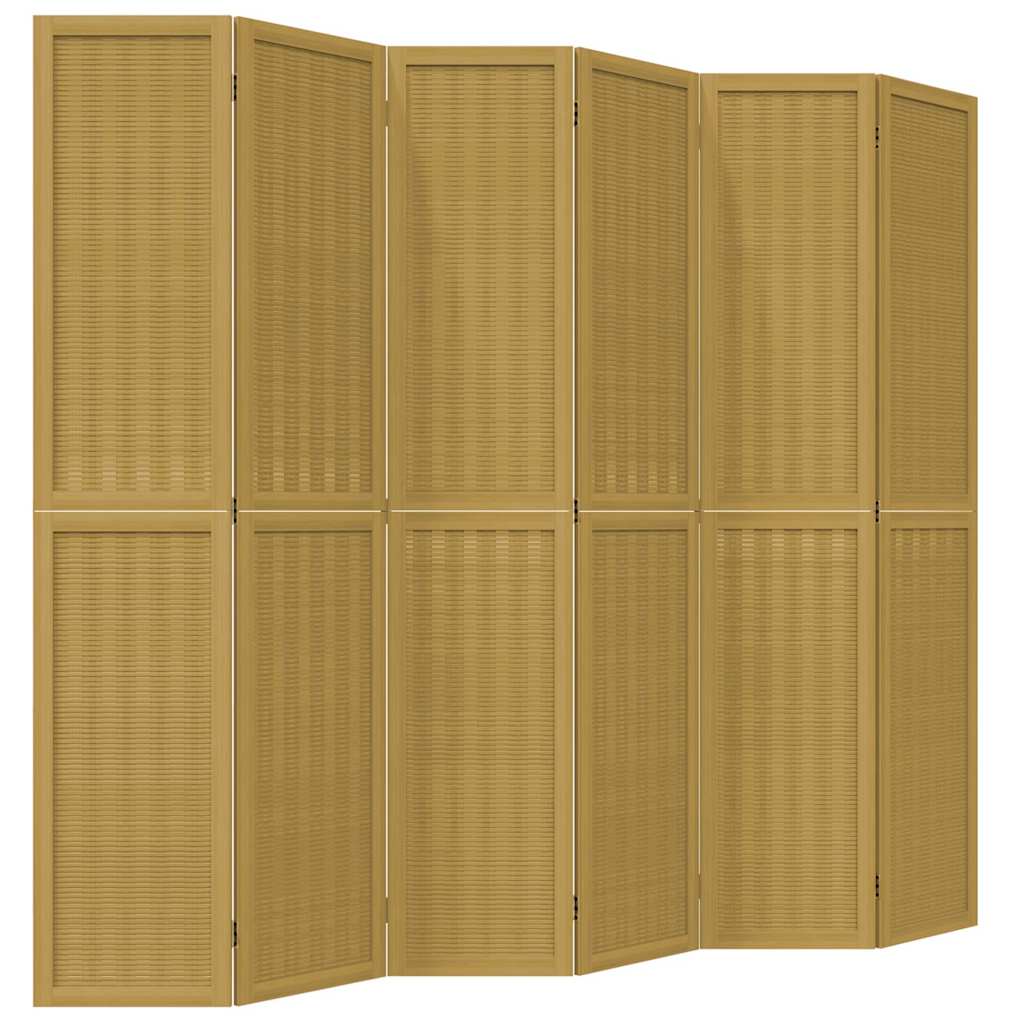 Vidaxl kamerscherm met 6 panelen massief paulowniahout bruin