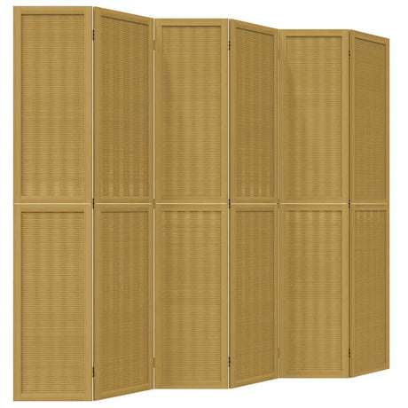 Vidaxl kamerscherm met 6 panelen massief paulowniahout bruin